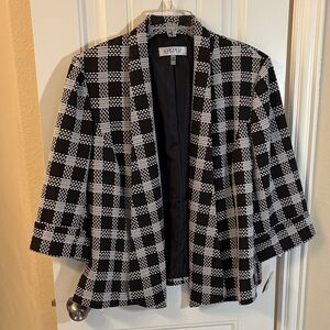 Kasper Women's Black and White Plaid Blazer